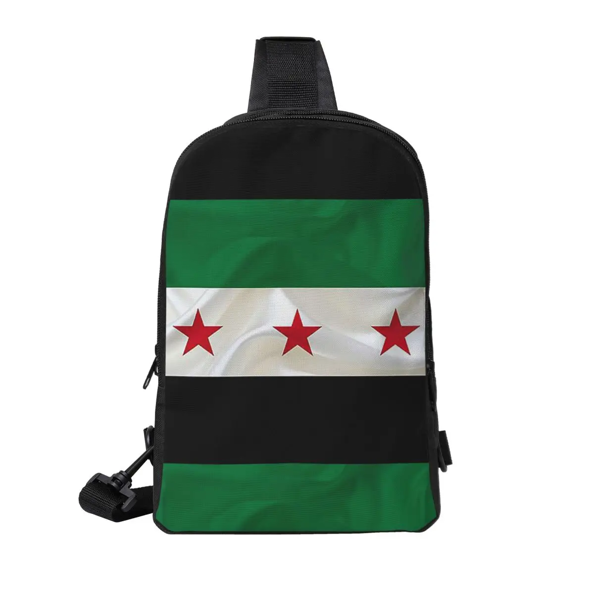 

Syria Independence Flag (2) Chest Bag Men Sling Crossbody Backpack Chest Bag Traveling Hiking Daypack Shoulder Bag