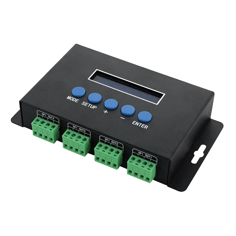 DC 5V 12V 24V Ethernet to SPI / DMX 512 LED Stage Digital Pixel Light Converter Controller 4 Way Port 4 Channel 7A/CH ArtNet-SPI