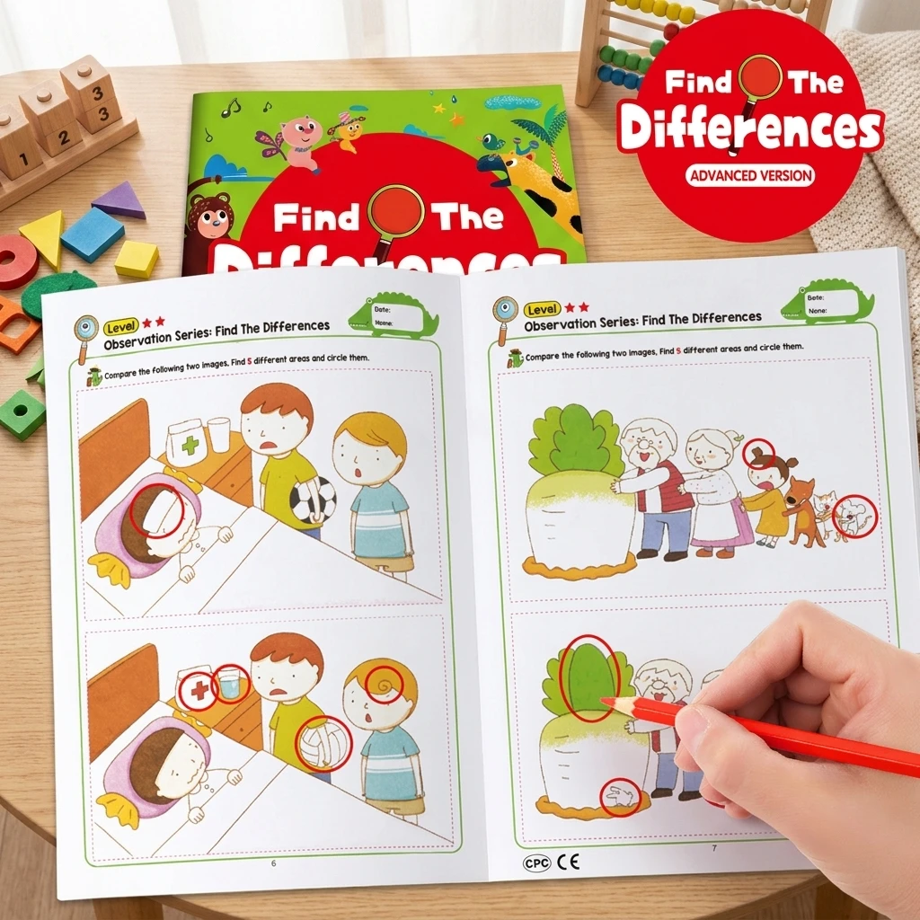 Children Brain Development Find The Difference Books With Logic Training And Visual Memory Enhancement For Kids