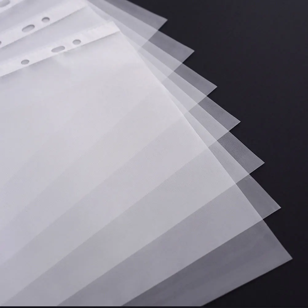 100Pcs Transparent Sheet Protectors 11 Hole Punched A4 Size Clear Protector for Binder Lightweight Material Long Lasting