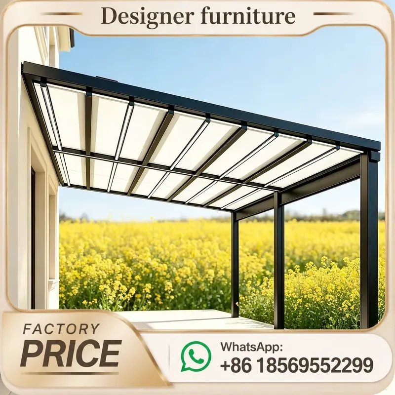 Remote Control Motorized Retractable Pergola Canopy Outdoor Awning with Wind Rain Sensor Carpa Plegable Weather Shelter