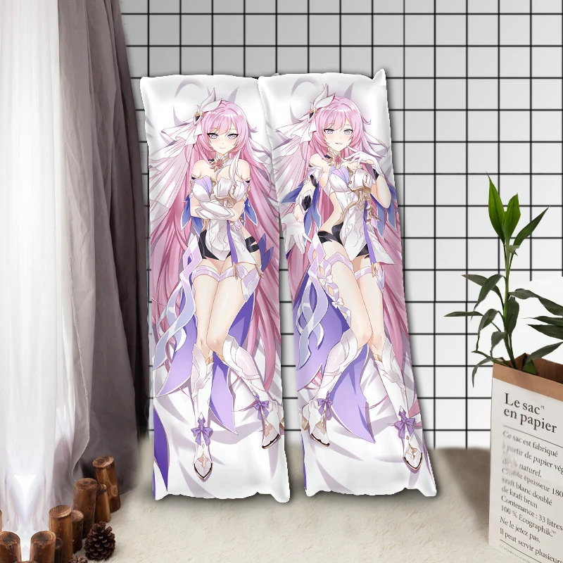 Honkai Impact 3rd Cushion Cover Elysia Dakimakura Cool Man Otaku Hugging Fullbody Cosplay Pillow Case Peachskin 2WAY Pillowcase