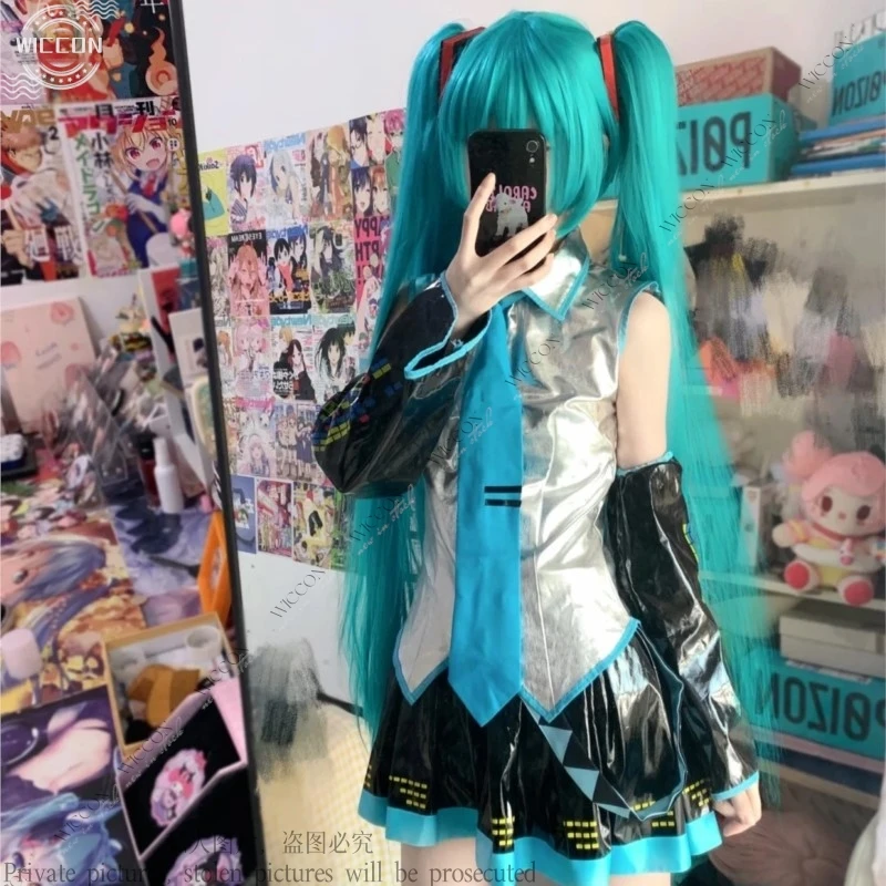 Mikuu Cosplay Anime juego PJSK Mikku proyecto Sekai colorido escenario Cosplay disfraz peluca zapatos sombreros fiesta de Halloween diario