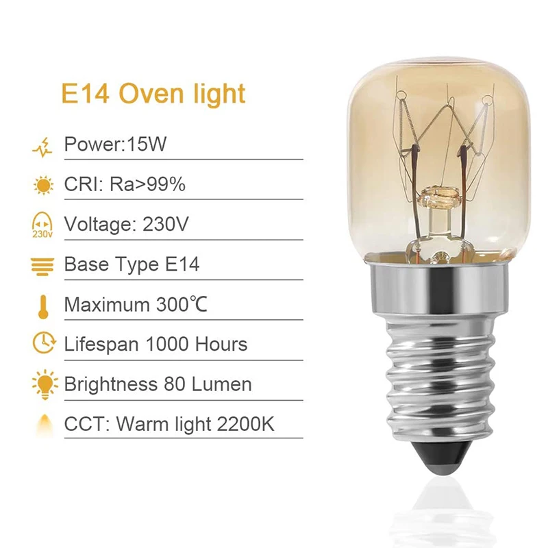 Фонарь для духовки, 4 шт, цоколь Е14 15 Вт, фонарь для духовки с крышкой Е14, устойчивый к температуре до 300 градусов Цельсия