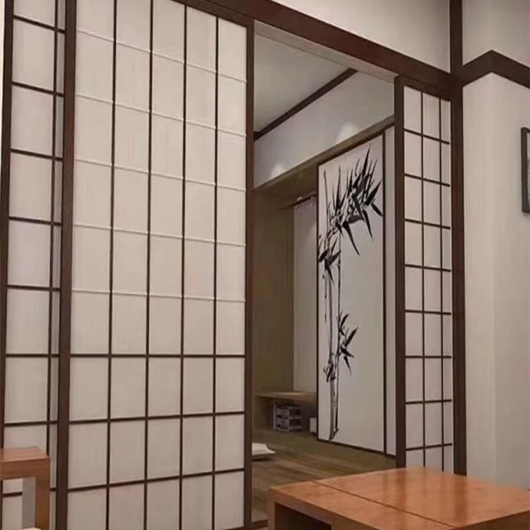 

&*Hot Sale Affordable Simple Multi-layer Solid Wood Indoor Japanese Restaurant Hotel Partition Indoor Sliding Gate