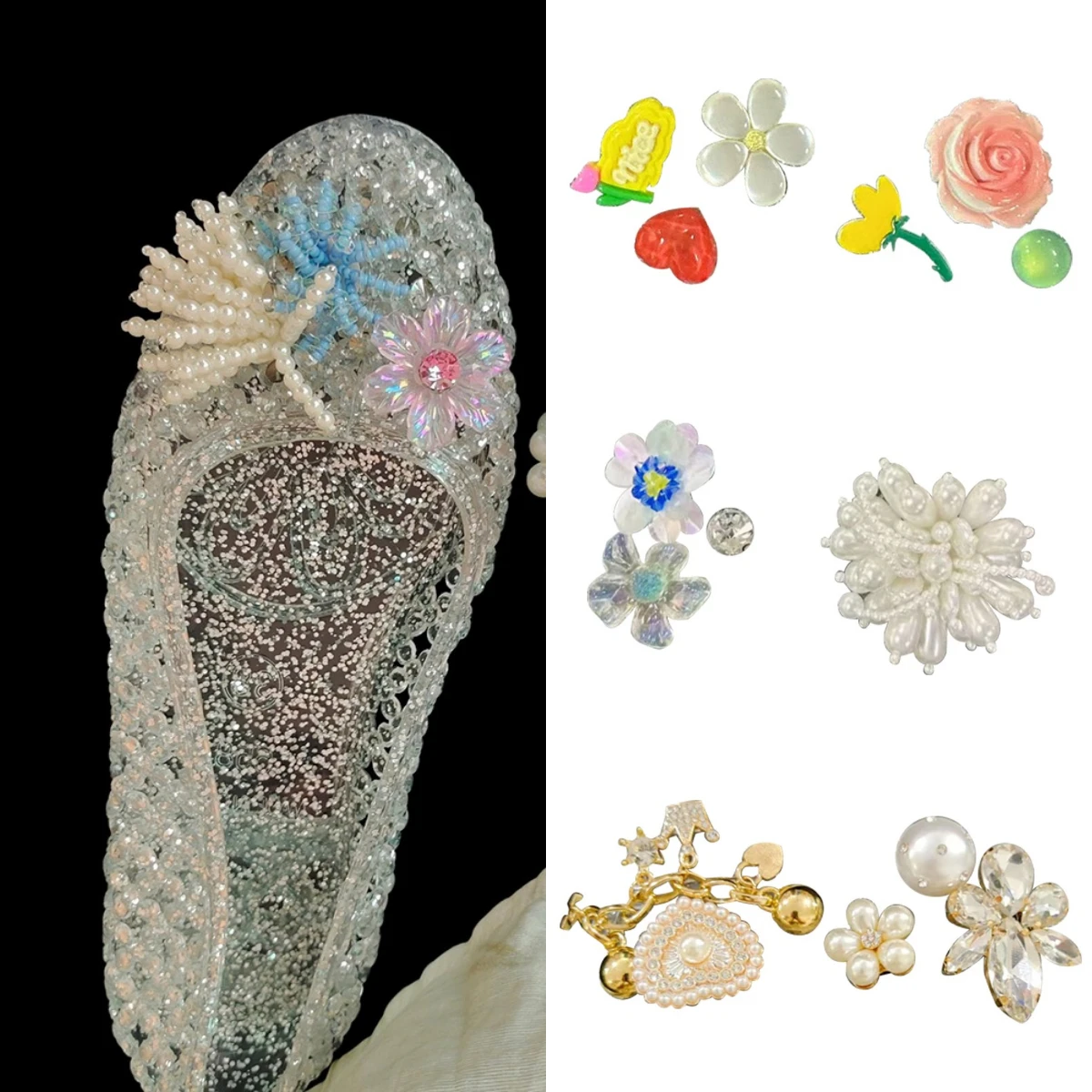 

Подвеска с кисточкой, блестящие украшения для обуви, хрустальные зажимы для обуви, цветочные пряжки для обуви, тяжелые работы, расшитые бисером, модные крутые аксессуары для сандалий