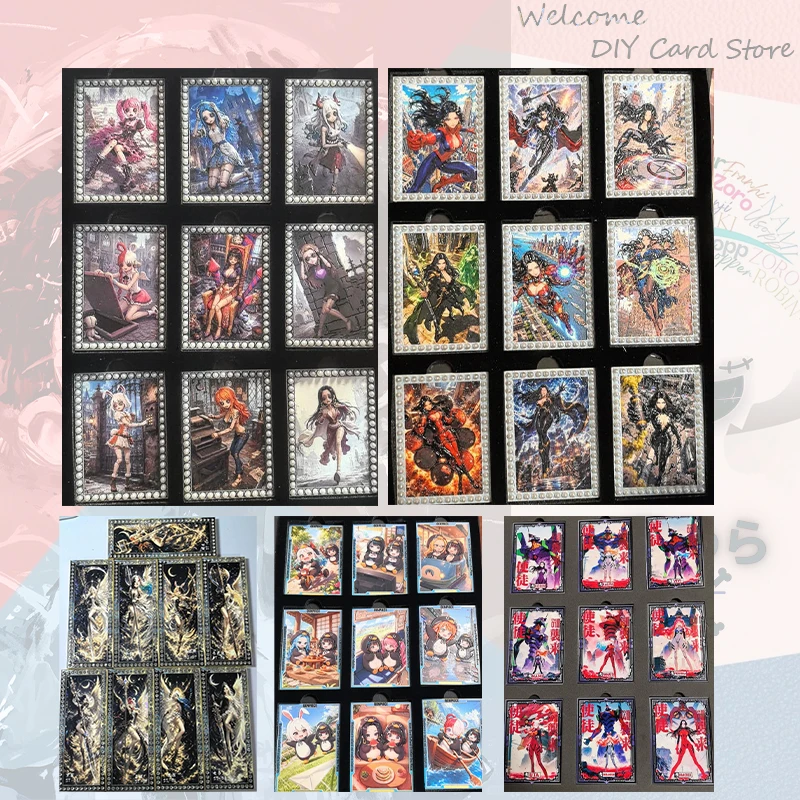 Japanese Anime ONE PIECE Metal Drill Cards Vinsmoke Reiju Robin Boa Hancock Carrot Yamato Nefertari D. Vivi Collectible Cards