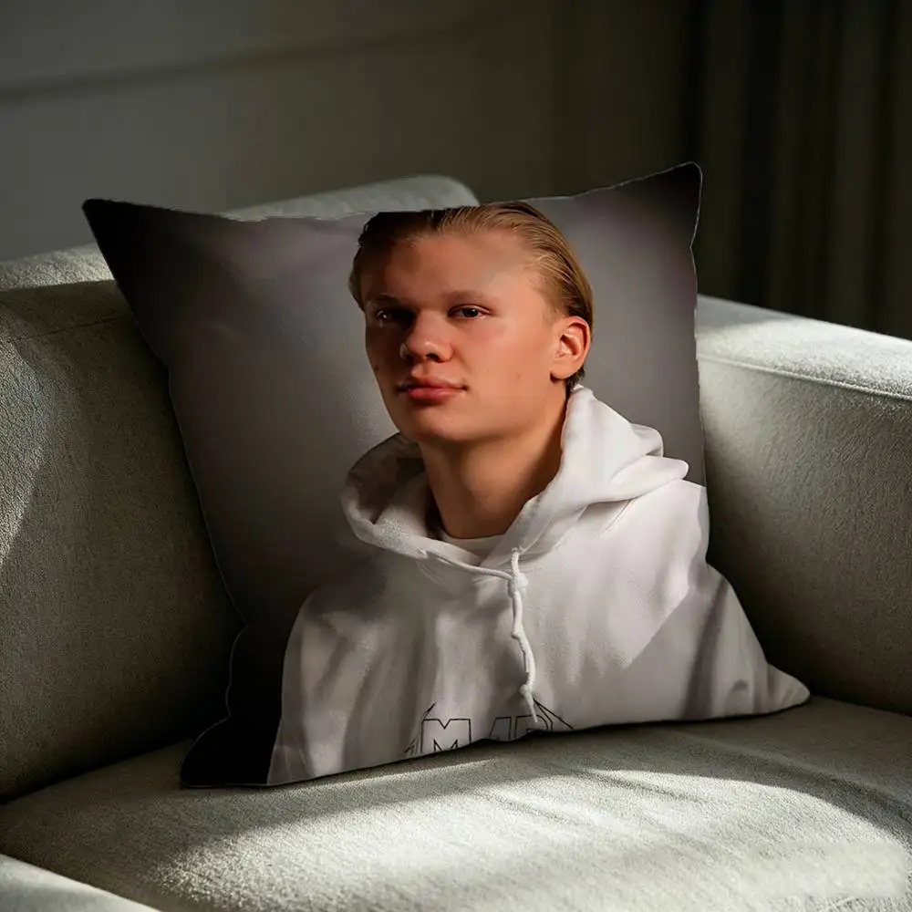 E-Erling H-Haaland EH-9 Norwegian-Girl  Square Sofa Pillow Cover Solid Color Living Room Home Decor Cushion Case