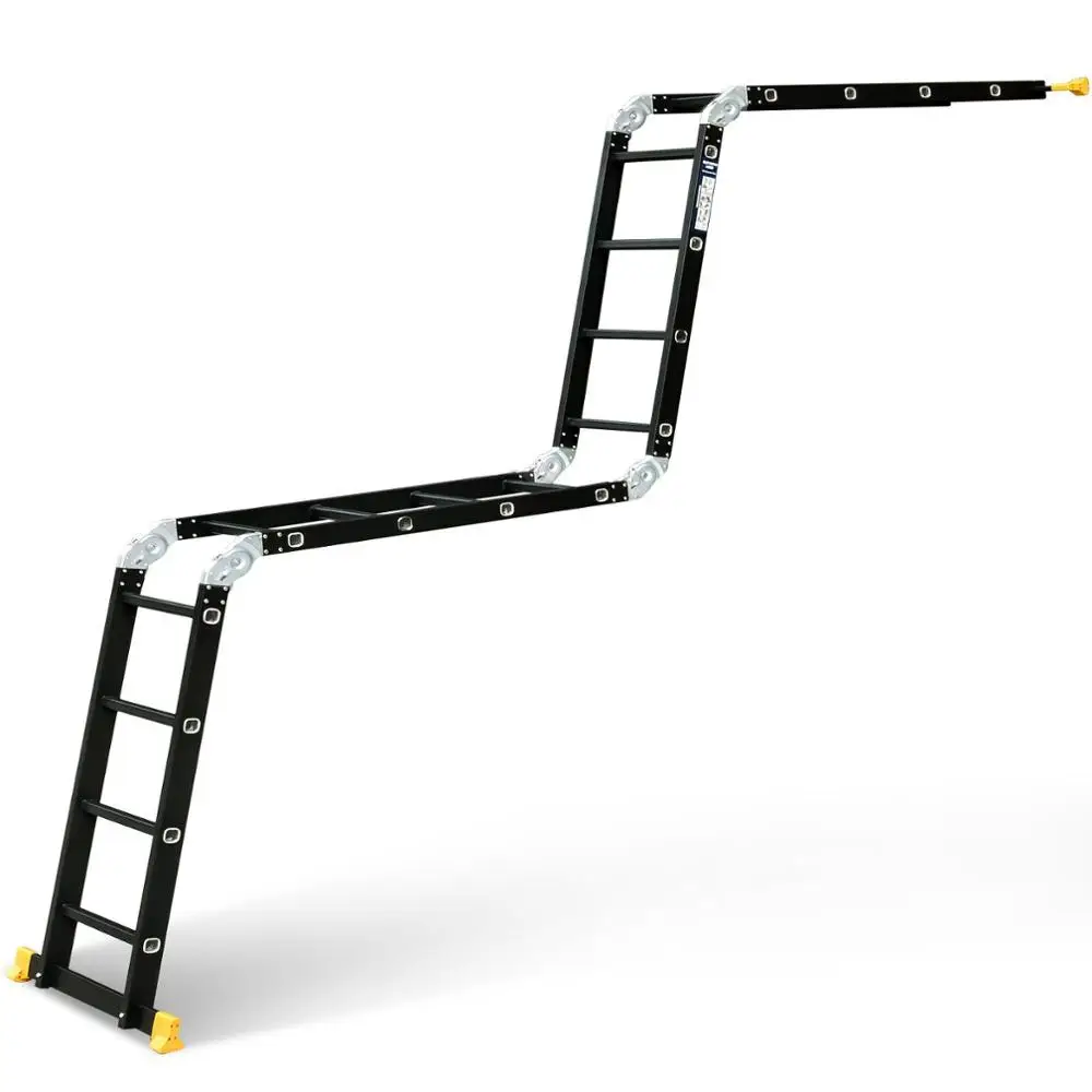 Strong Type Modern Telescopic Multipurpose Herringbone Aluminium Ladder 4x2 4x6 Foldable Platform 200kg Capacity 12ft Extended