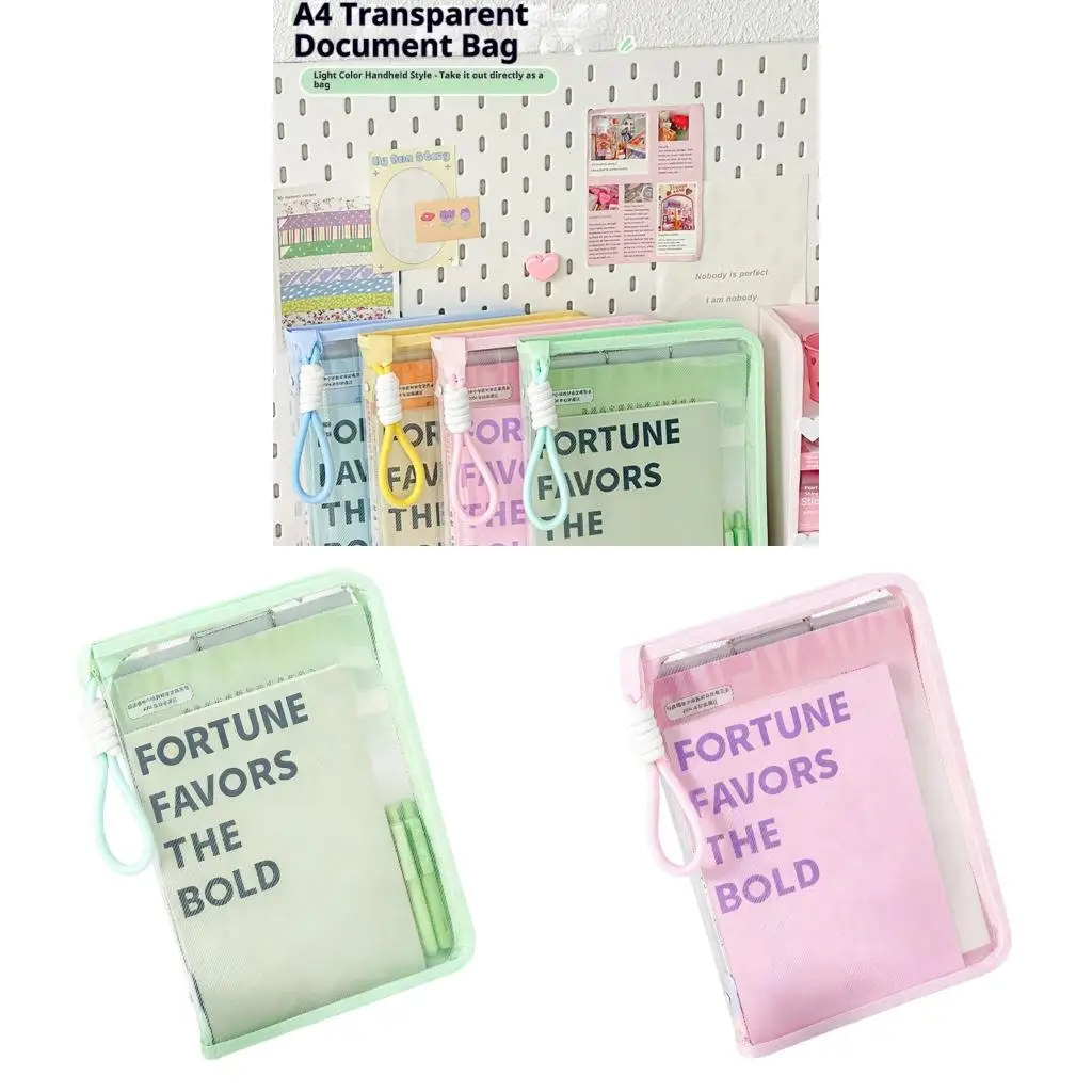 

Clear Clipboard Document Organiser Case Waterproof Plastic File Storage Bag with Carrying Handle For Office School Use