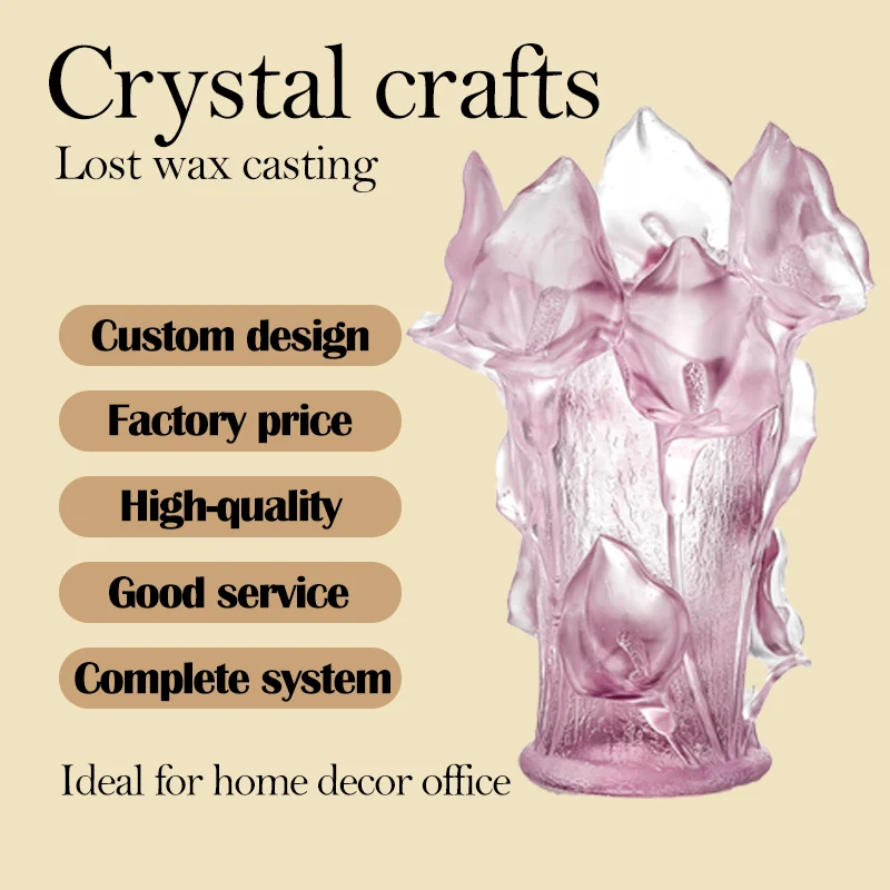 Museum-Quality Contemporary Crystal Glass Vase Home Decor Craft