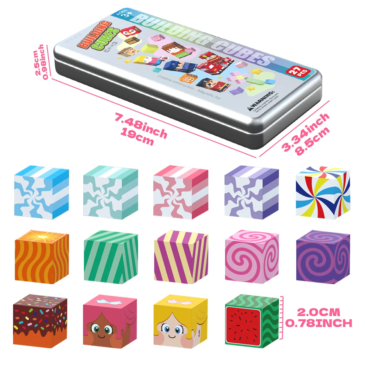 27 Uds. Bloques de construcción magnéticos de Castillo de dulces, bloques de construcción de azulejos magnéticos, juguetes para niños y niñas, regalos ideales de Navidad y Halloween