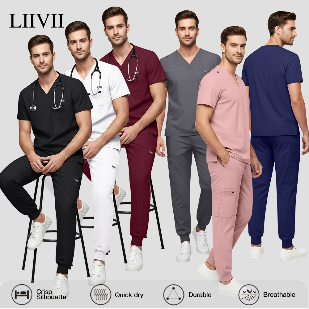 High-end Professional Medical Workwear Woman Men Clinical Uniform Hospital Nurse Scrubs Set Dental Clothes Pharmacy Accessories