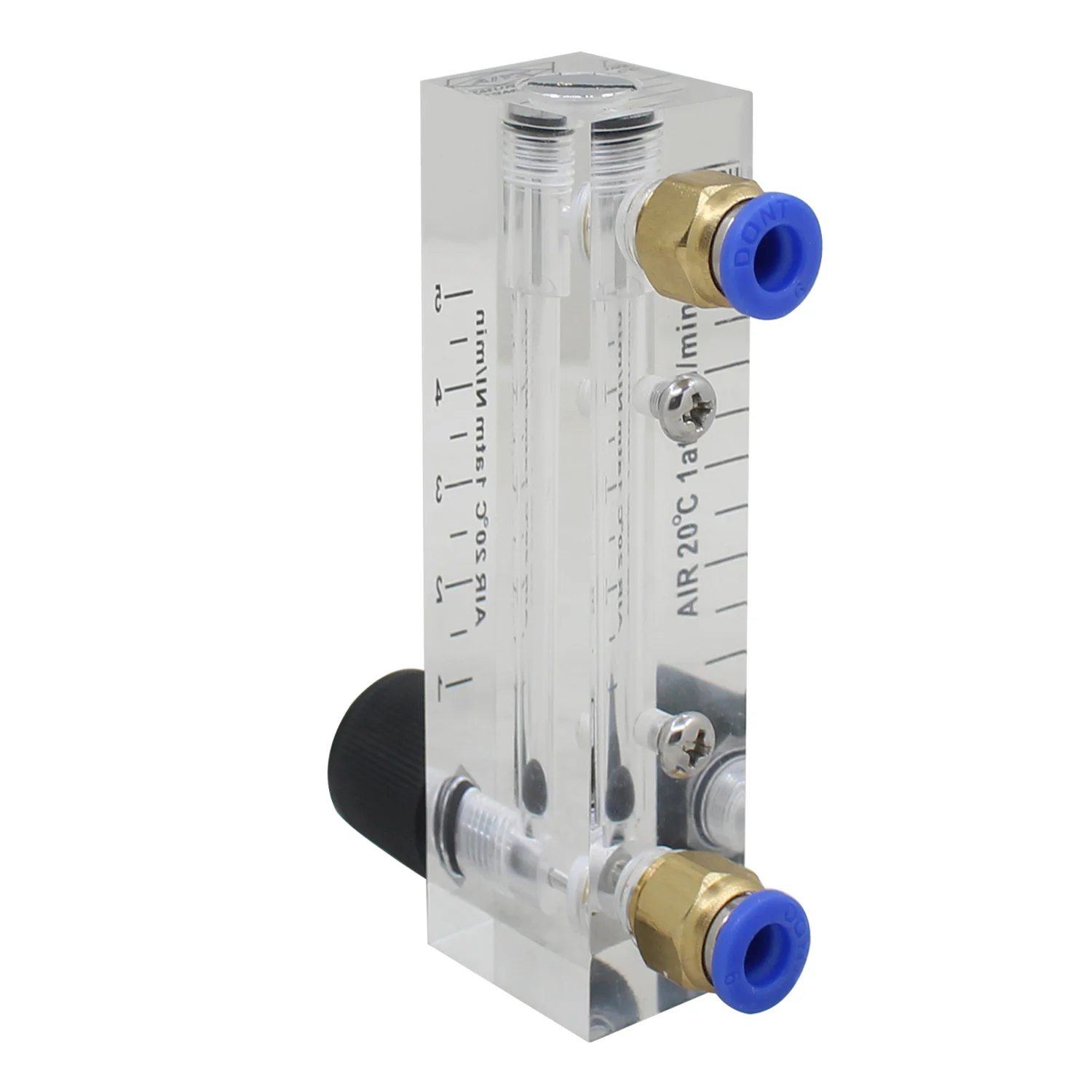 1PC Panel Adjustable Flow Meter with Valve Acrylic Body Gas Float Compressed Air Rotameter Liquid Water Analyzer