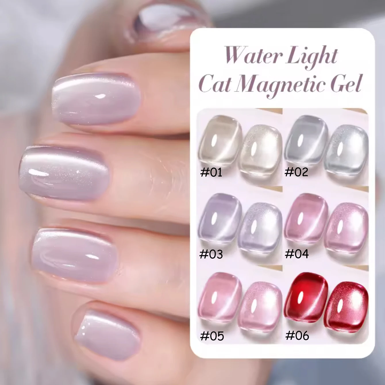 

TC 1Pcs Explosion Flash Ice Transparent Nude Color Without Graying Gradual Cat Eye Phototherapy Gel Nail Polish Glue Exclusive