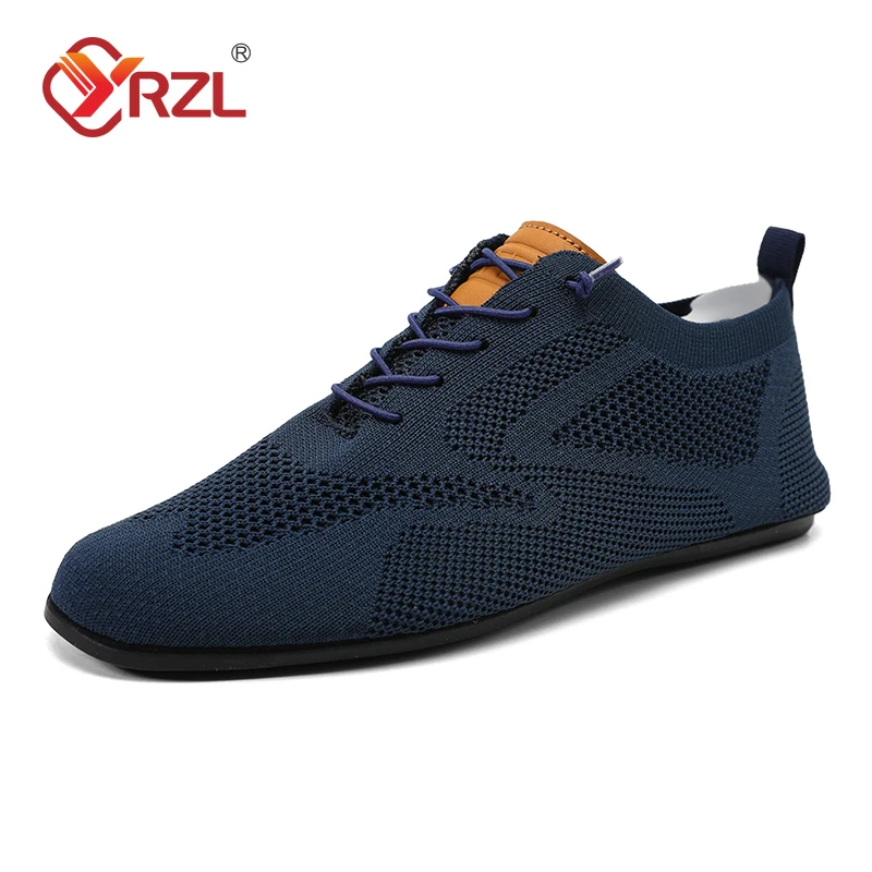 YRZL-mocasines de suela fina para hombre, zapatos planos para caminar, transpirables, antideslizantes, informales, de verano