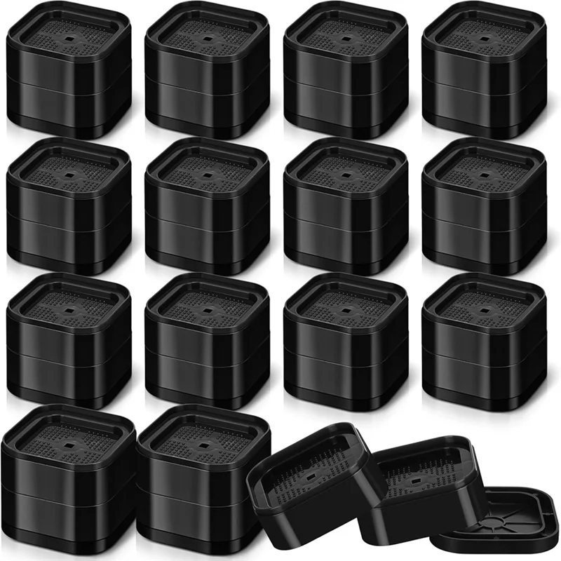 75STO-Furniture Risers Adjustable Bed Risers 2.2 Inch Stackable Heavy Duty Bed Lifts Risers Square Bed Raising Blocks 16 Pcs