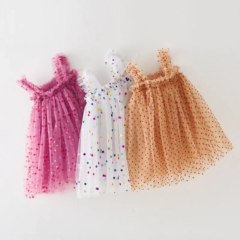 

Baby Girl Princess Cotton Strap Dot Tutu Dress Infant Toddler Child Suspender Tulle Dress Casual Summer Baby Clothes 1-7Y