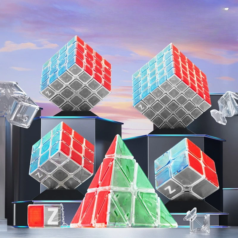Zcube 3x3x3 2x2 4x4 5x5 Pyraminx Transparent Magic Cube Professional Speed Puzzle Children's Toys Gift 3x3 Speedcube Magico Cubo