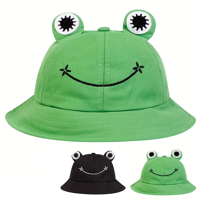 Children Cute Frog Style Personality Bucket Hats Fishermen Caps Outdoor Casual Cap Sunscreen Hat For Boy Girl