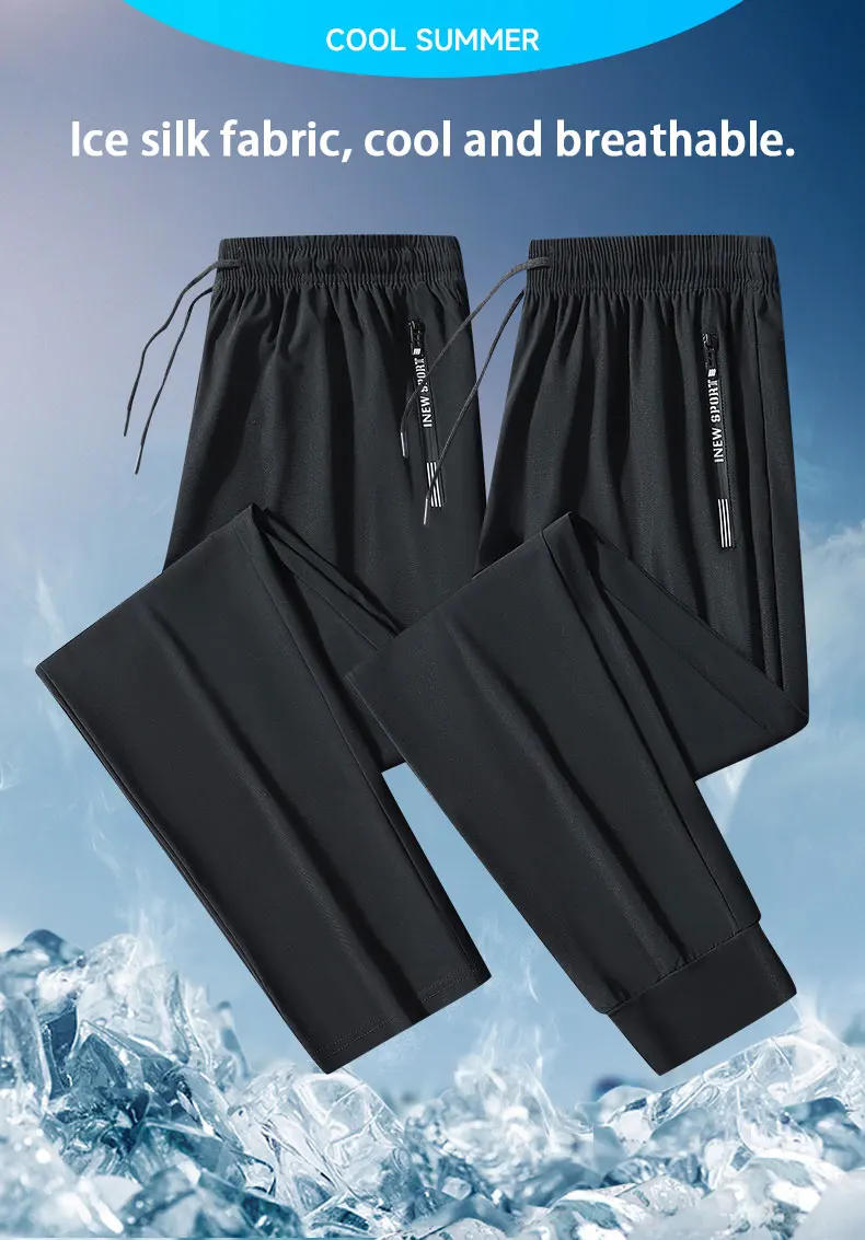 Laufhose Reißverschluss Schnell Trocknend Sommer Angeln Outdoor Jogging Jogginghose Männer Fitness Hose Training Sport Lange Hose Workout – Detail 1