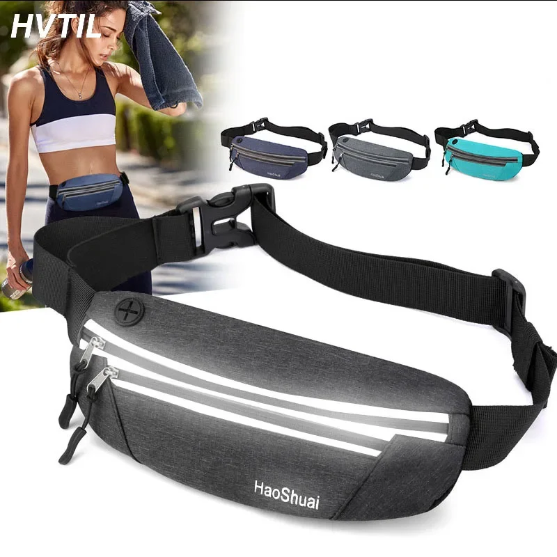 HVTIL uomo donna sport marsupio Running Fitness Bag Outdoor cuffie impermeabili Jack Design antifurto marsupi traspiranti