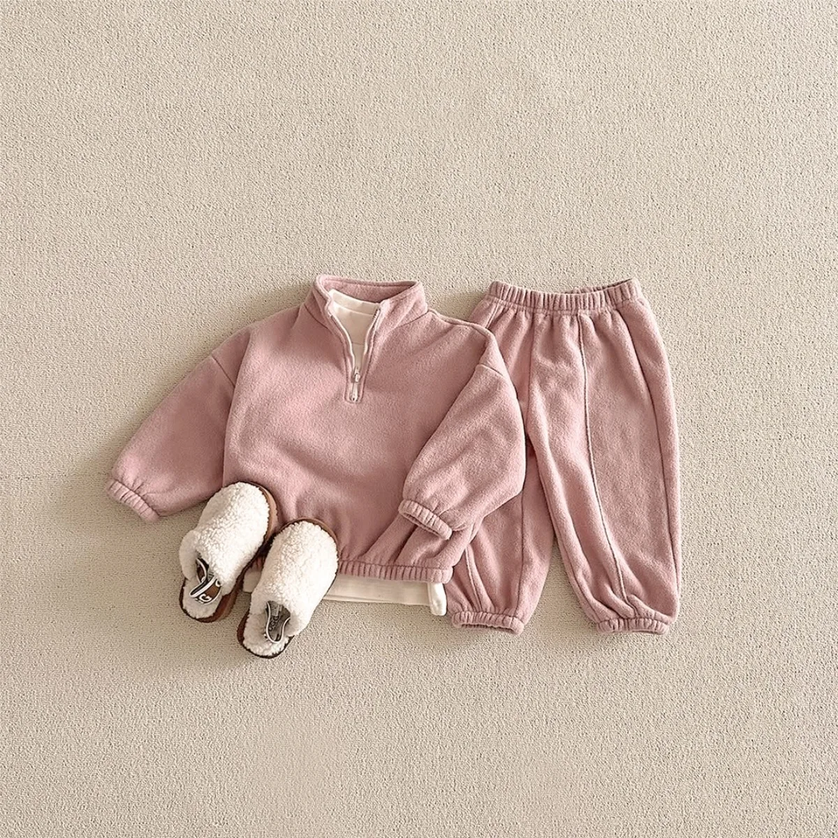 Children's Clothing Set 2025 Autumn Winter New Boy's Sports Suits Casual Loose Sweatshirt+pant Leisure Girl's Two Piece Sets
