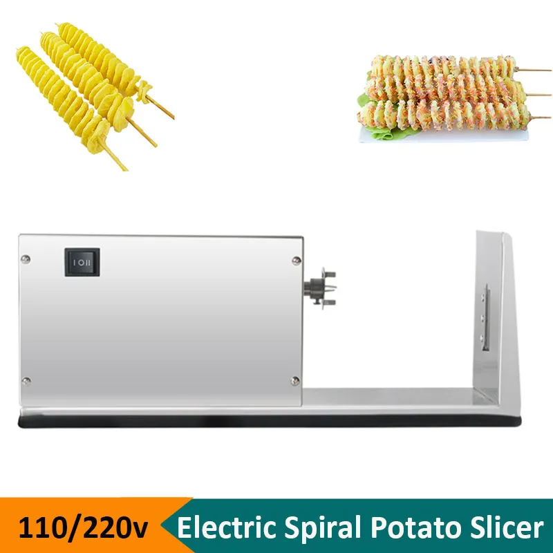 Stainless Steel Twisted Potato Chip Tower Machine Tornado Potato Slicer Spiral Potato Cutter Machine 110/220v