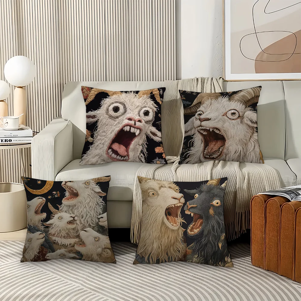Screaming Goat cushion cover Suitable For Bedrooms Living Rooms Cars Home Decoration