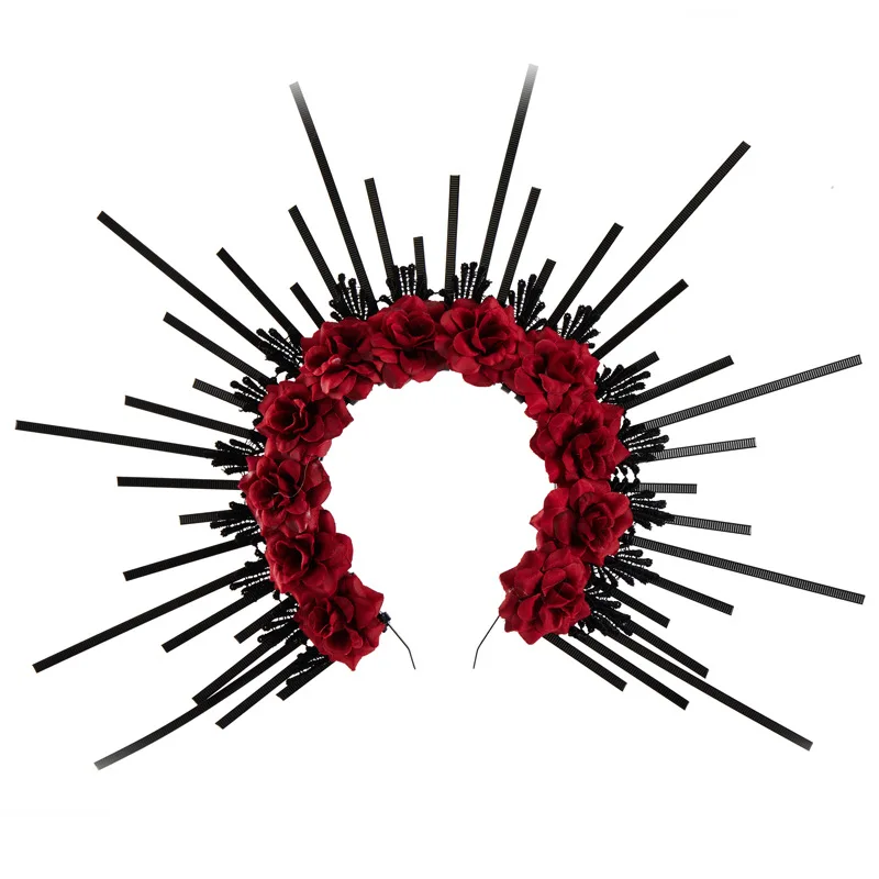 Halo-Krone Mexikanisches Blumen-Stirnband mit Stacheln Göttinnen-Kopfschmuck Mary Halloween-Party Cosplay-Kostüm Kopfbedeckung für Frauen – Detail 14