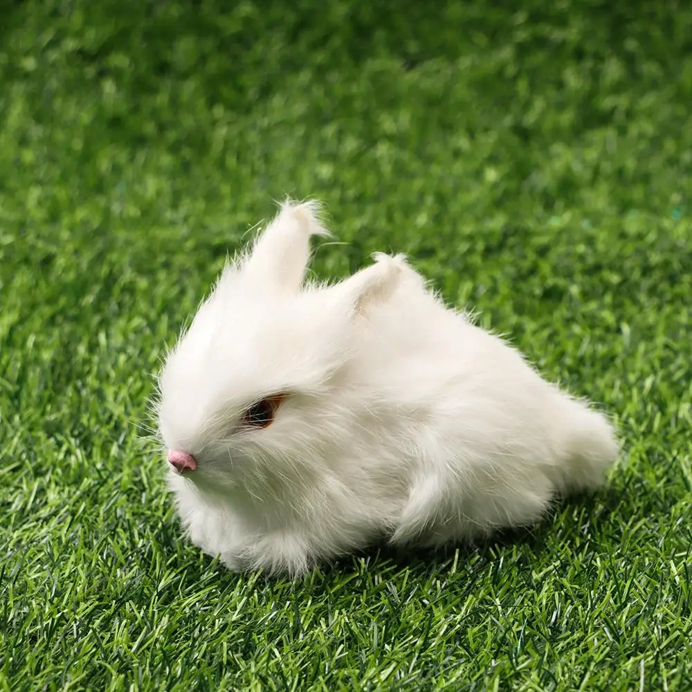Cute Desktop Furnishings Lifelike Animal Rabbit Model Simulation Easter Rabbits