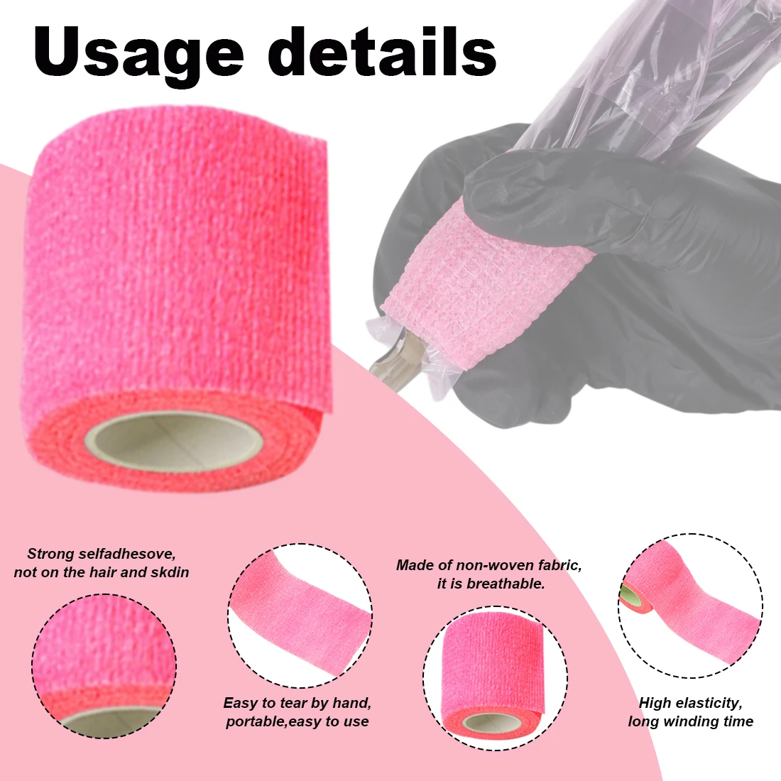 

200 шт. одноразовых чехлов для тату-карандашей, 3 шт. бандажных повязок с самоклеящейся застежкой, водонепроницаемые, пылезащитные, аксессуары для татуировок