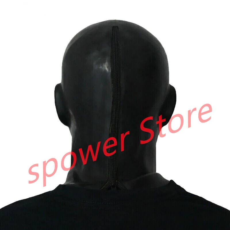 

Natural Latex Full Head Latex Hoods Rubber Mask Fetish Cosplay Back Zipper Club Wear
