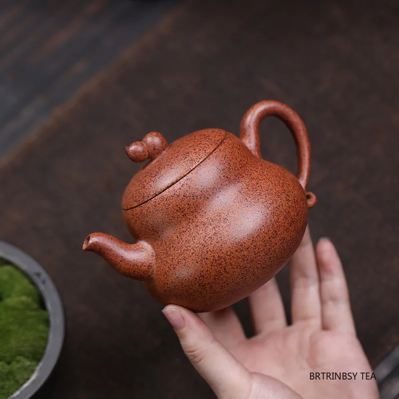 

270 мл китайский Исинский фиолетовый глиняный чайник ручной работы в форме тыквы, чайник, традиционный домашний чайник для красоты, чайный сервиз из сырой руды Цзыша