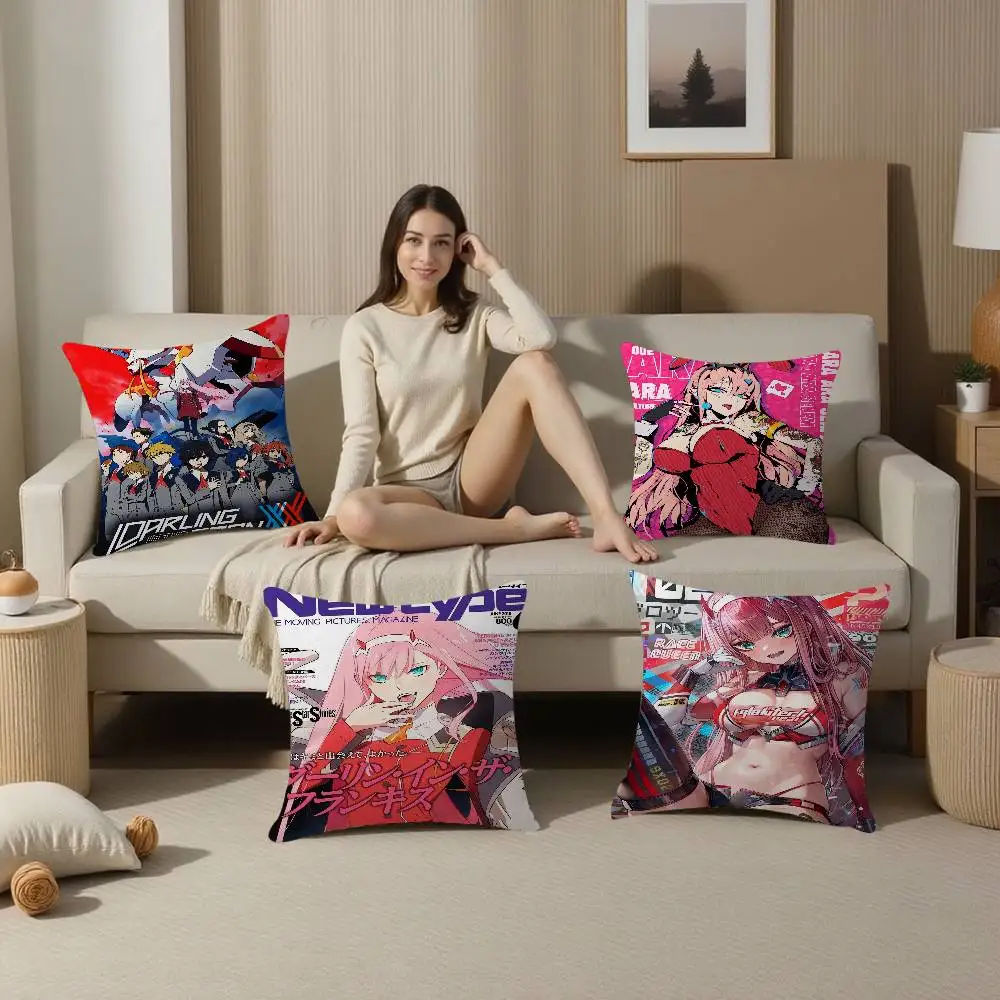 فرانكس صفر اثنين 002 أنيمي وسادة الهدايا أثاث المكاتب المنزلية غرفة نوم أريكة غطاء وسادة السيارة 45x45 سنتيمتر #1