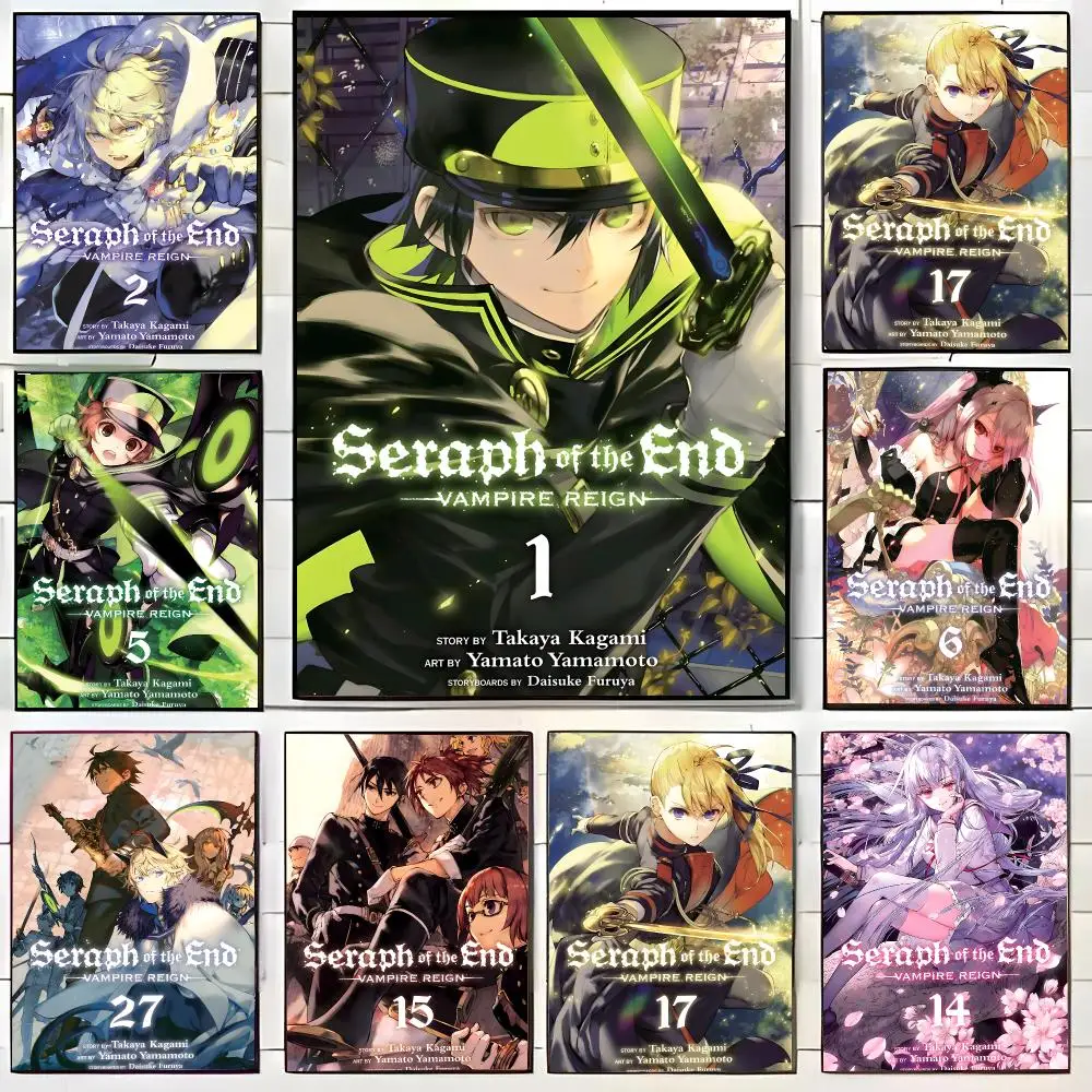 Anime Seraph Of The End Poster HD Self-Adhesive Wall Decals For Living Room & Bedroom Home Decor Gift