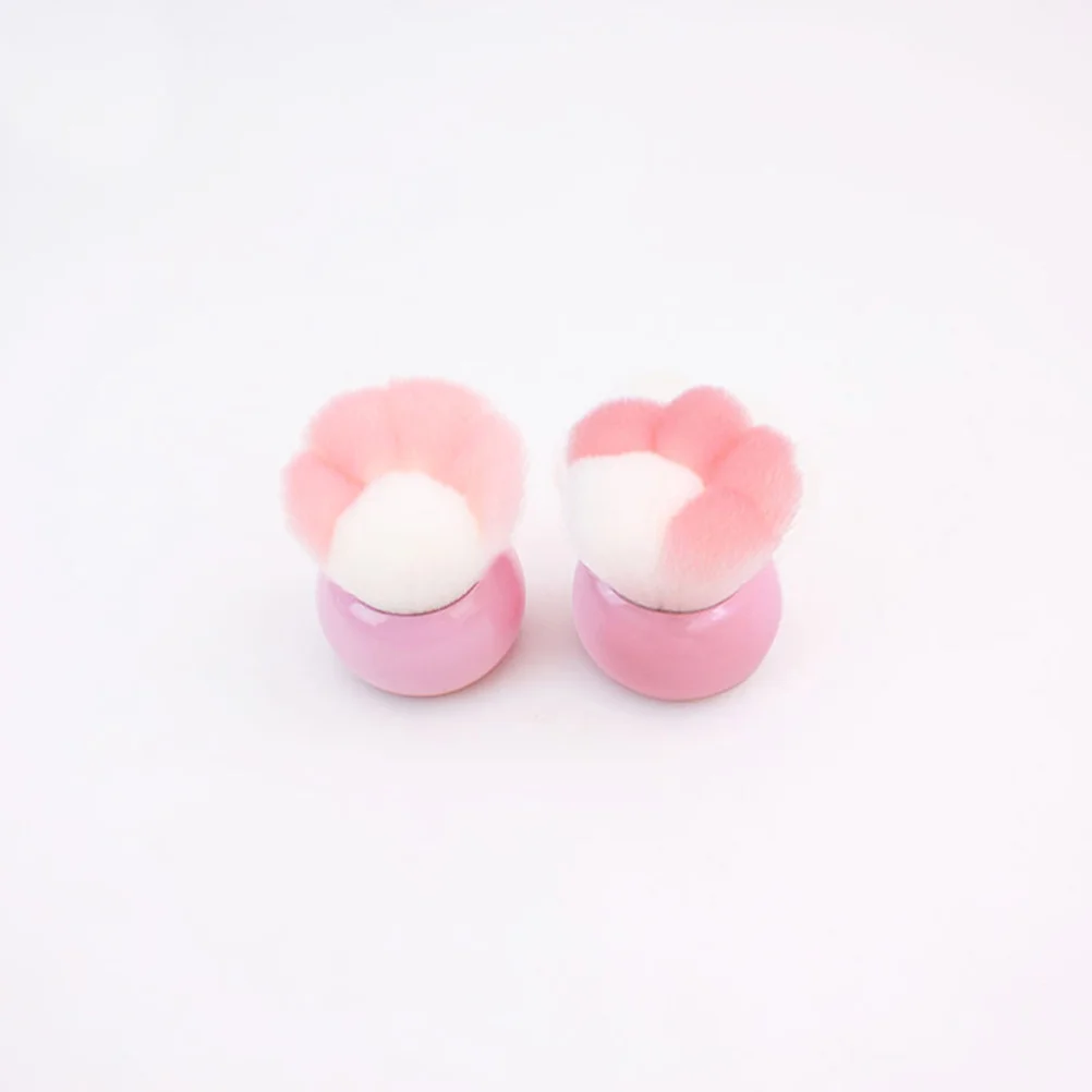 Pinceau de maquillage Design patte de chat, manche en plastique, lavable et réutilisable, pour poudre, Blush, pour femmes et dames