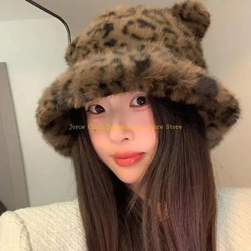 

Winter Cartoon Caps with Ear for Halloween Furry Fisherman Hat Winter Headgear Accessory Outdoor Use Everyday Wear 10CD