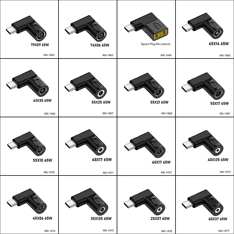 1PCS  PD  Connector DC to Type-C Universal Laptop Charger to 65W USB C PD Adapter Converter for Lenovo Samsung Xiaomi