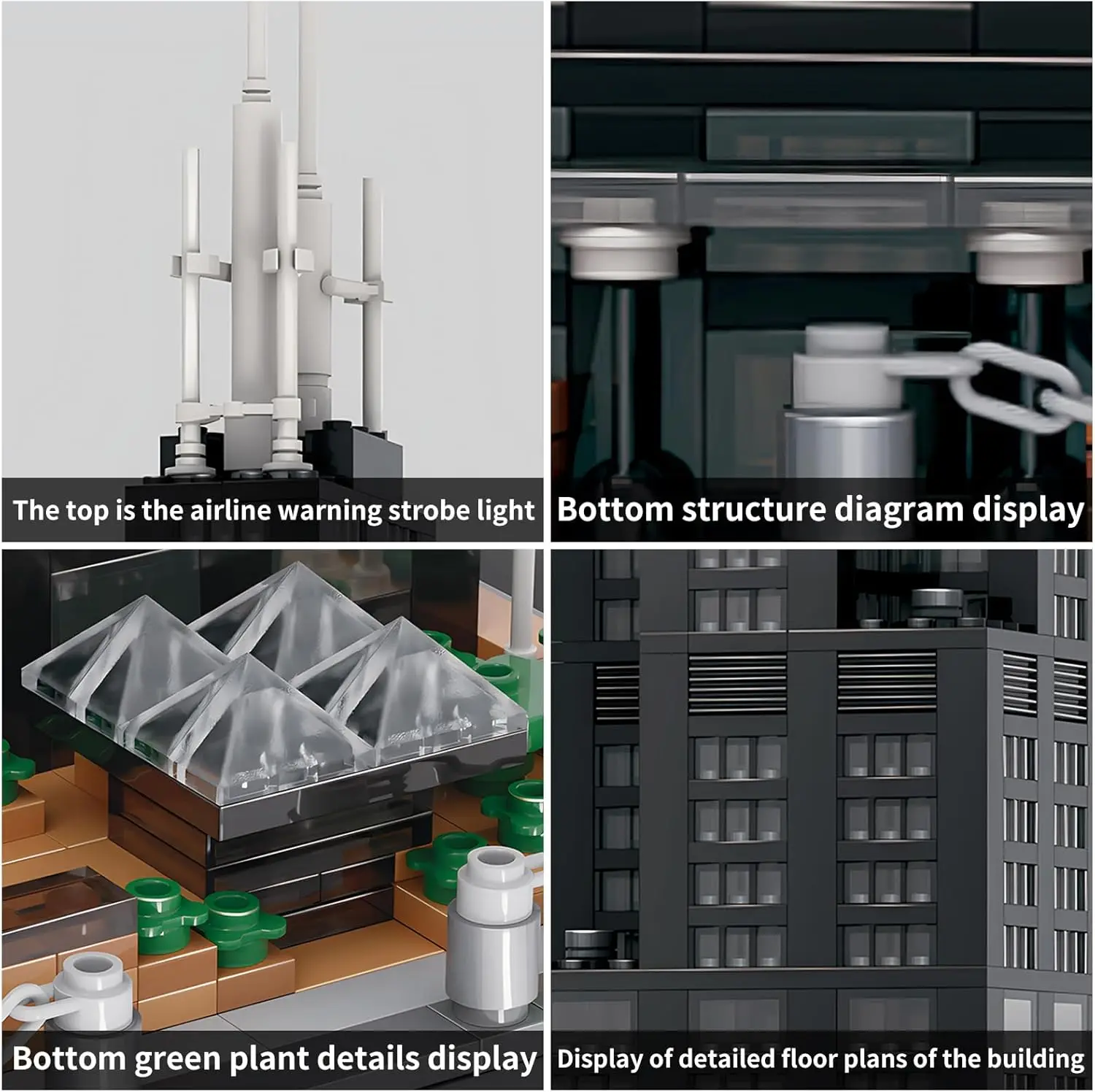 Willis Tower Chicago Architektur-Modellbausteine-Sets, das Büro, Sehenswürdigkeiten, Skyline-Set, Spielzeugsammlung für Kinder und Erwachsene, 12