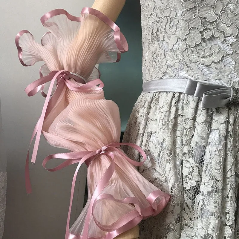 mangas-desmontables-de-tul-plisado-rosa-para-vestido-de-fiesta-punos-de-brazo-con-lazo-de-cinta-con-volantes-vintage-para-boda-novia-dama-de-honor-noche
