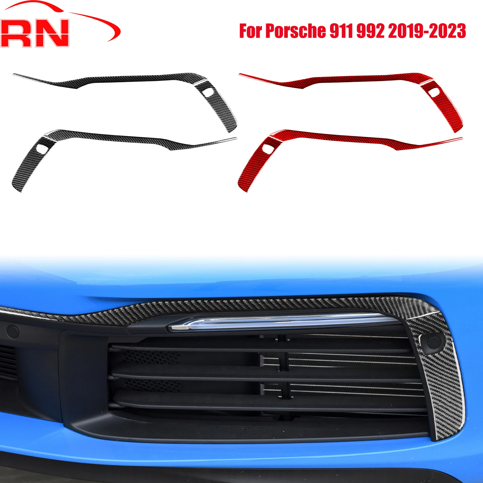 

Для Porsche 911 992 2019-2023 ремонт углеродное волокно автомобильные передние боковые воздуховоды внешние аксессуары фортепиано черная декоративная наклейка