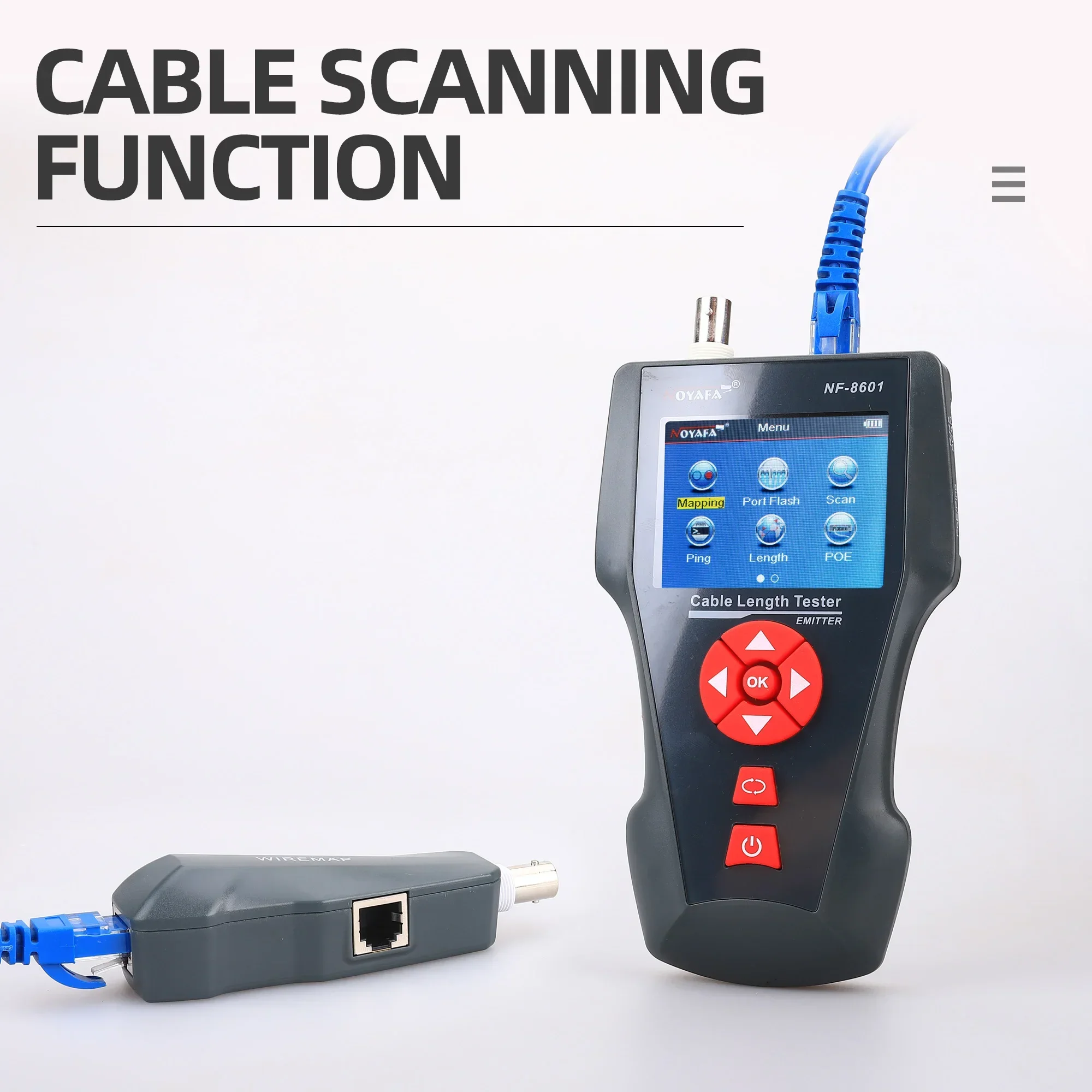 NF-8601W Multifunction Network Cable Tester RJ45 RJ11 BNC POE PING Crosstalk Test Network Wire Cable Tracker