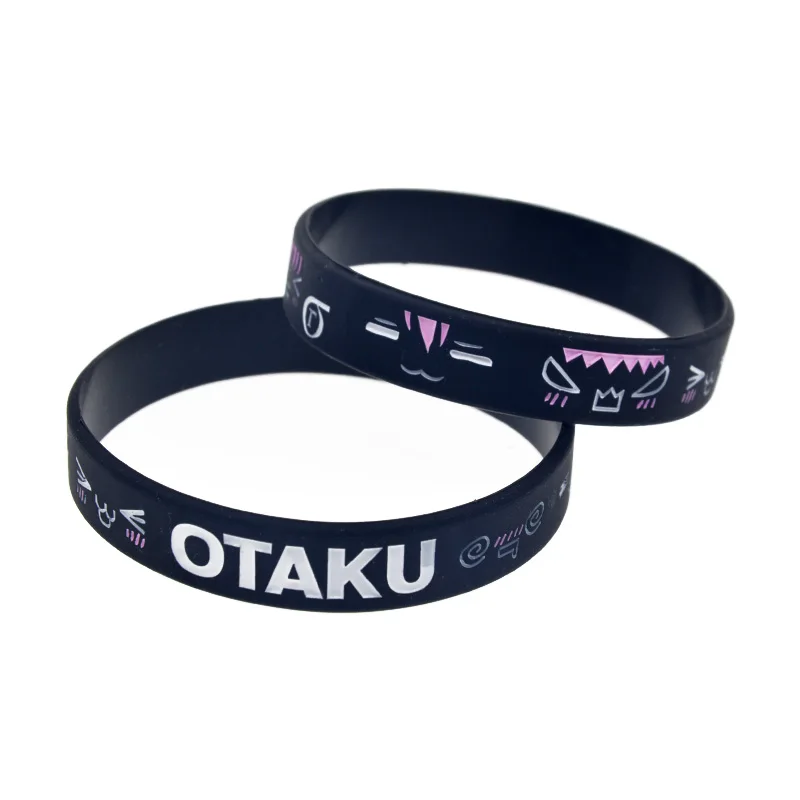 50 Pcs Anime Gift Silicone Rubber Bangle OTAKU Bracelet for Men Women Teens Party Favors Gift