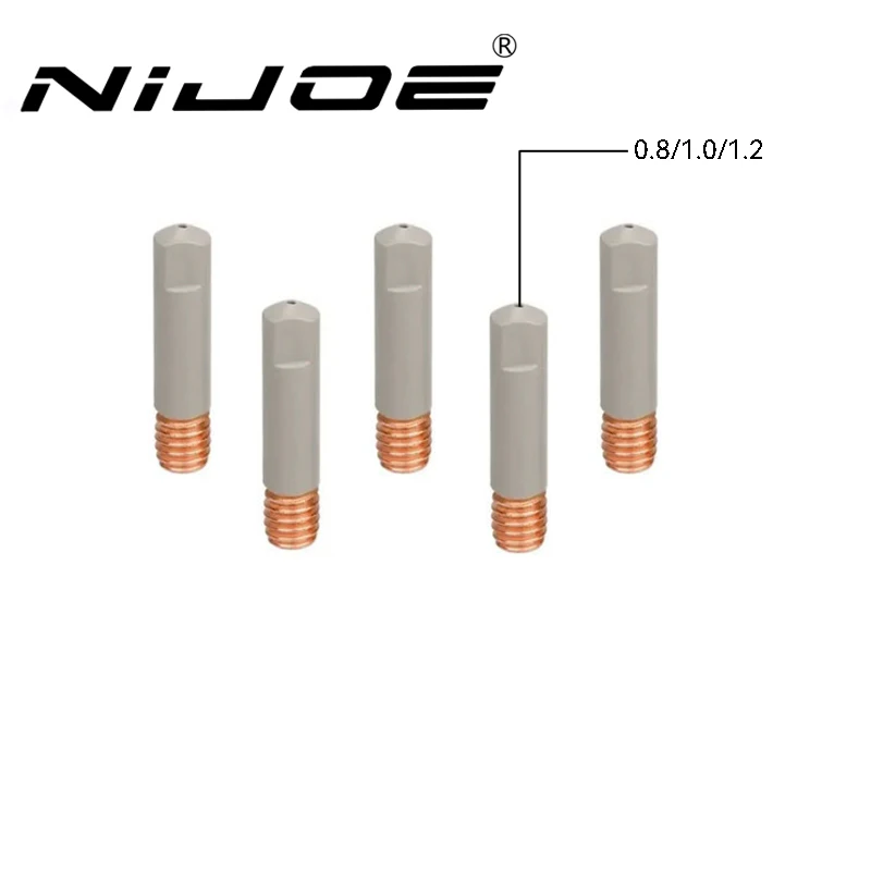 20pcs MB 15AK Welding Contact Tips new coating protect 25mm M6 Gas Nozzle Tip 0.8mm-1.2mm MIG Welding Torche Welding Tool Parts