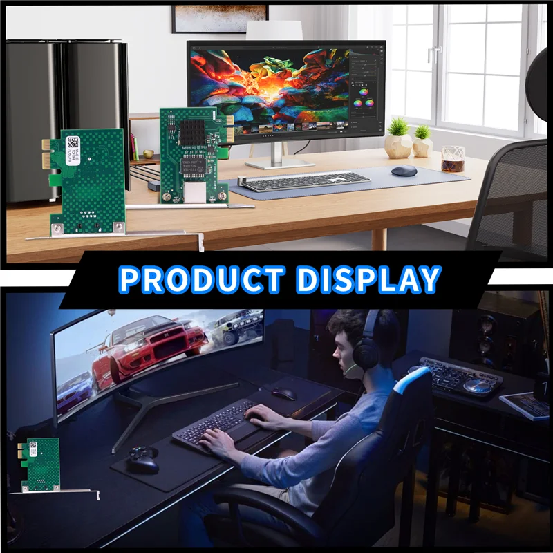A41Z-I225-V 네트워크 카드, 데스크탑 컴퓨터용 Pci-E I225 2.5G 이더넷 서버 네트워크 카드