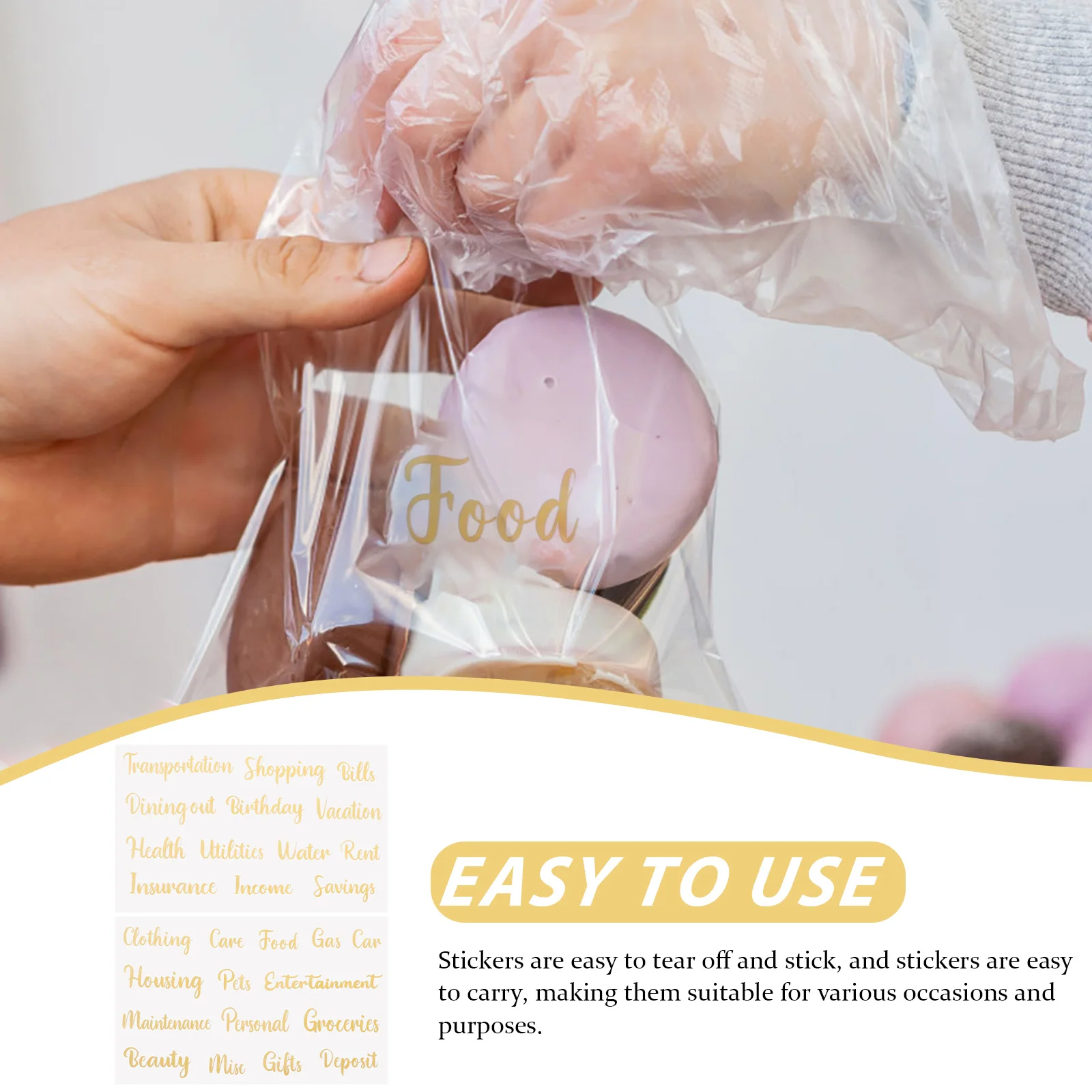 

10 Sheets Multi-Function Budget Sticker PVC Daily Use Cash Envelope Labels Classifying Labeling Supply Home Budget Management