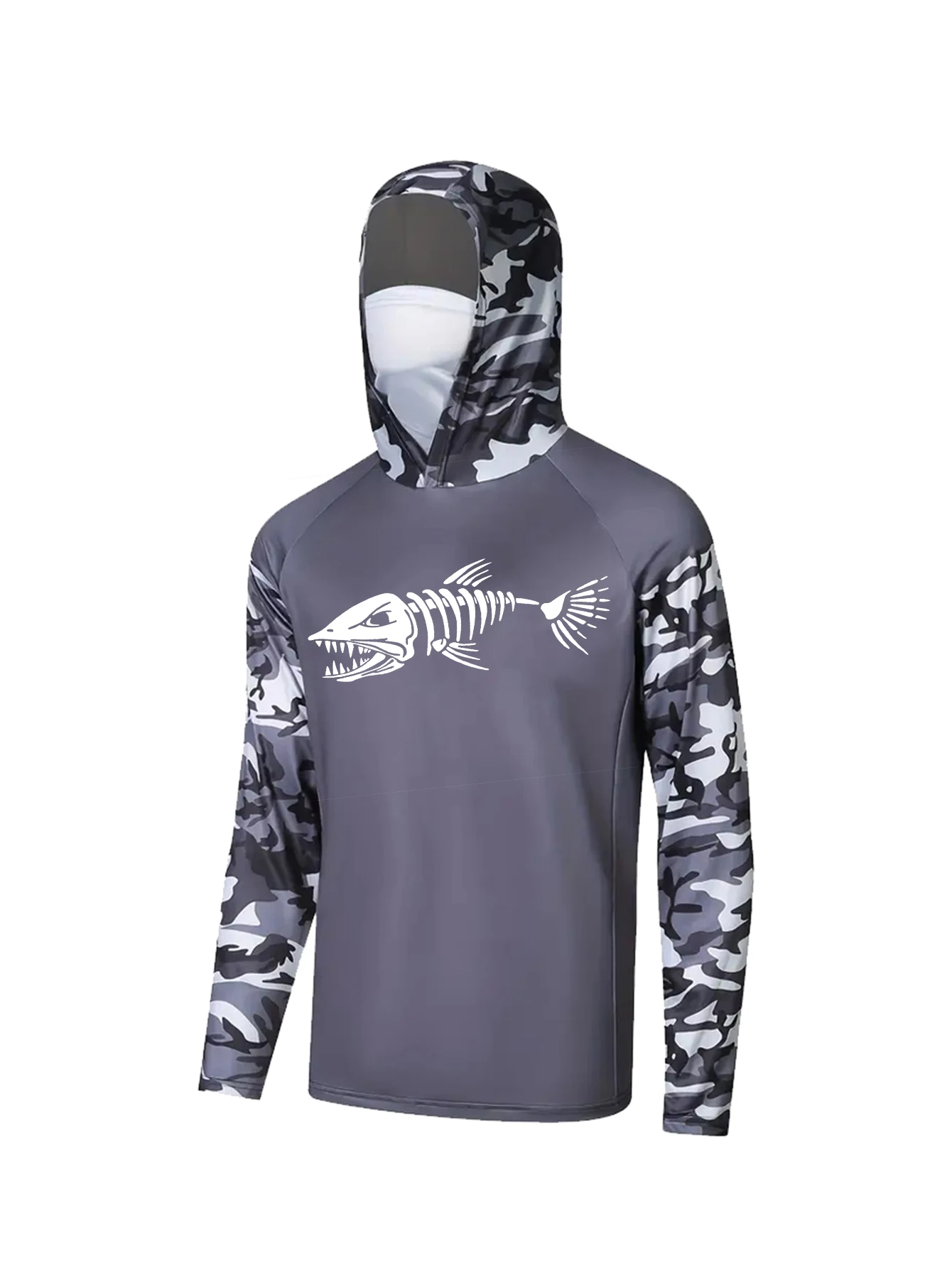 AliExpress NONE Ice Silk Fishing Clothing Hooded Mountaineering Shirt Men UV Cycling Suit Face Cover Outdoor Sports Long Sleeve Shirt M-3XL