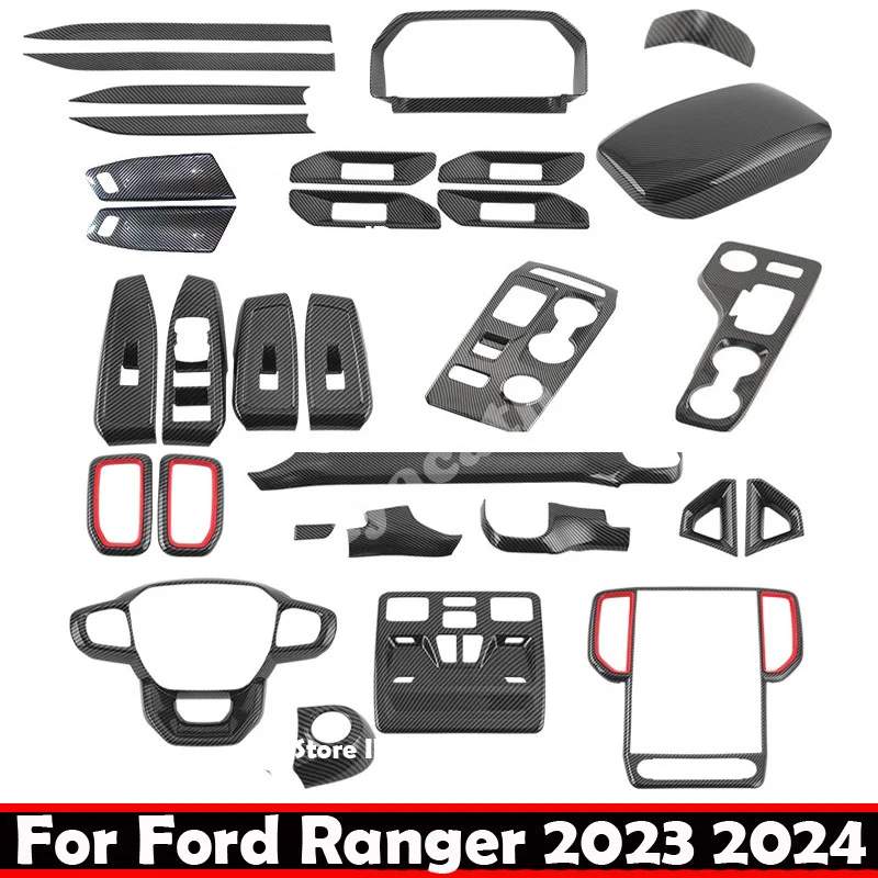 LHD RHD Für Ford Ranger Wildtrak T9 2022 2023 2024 Mittelkonsole Schaltpanel Lenkrad Lüftungsgitter Leselampe Armlehnenabdeckung