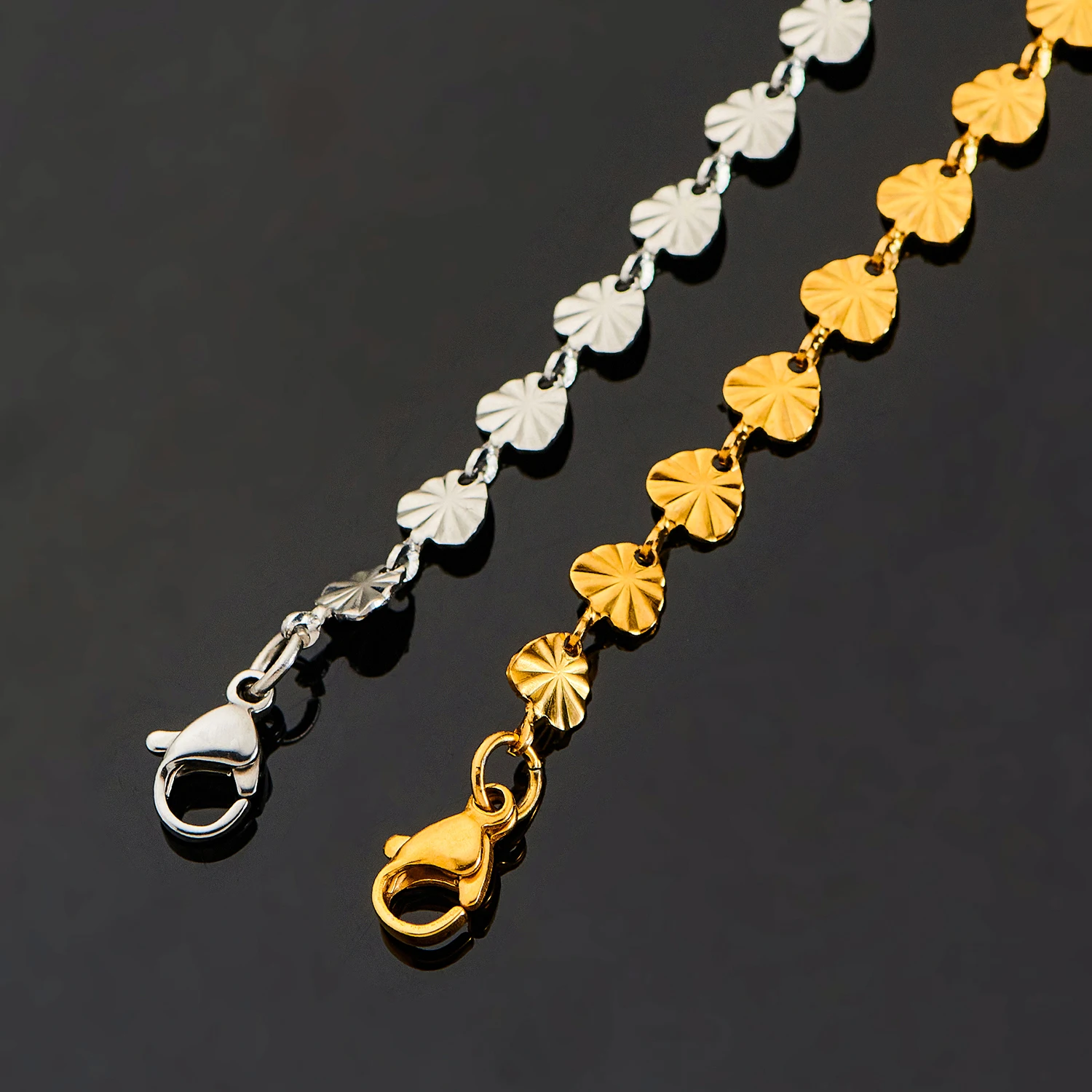 Verstellbarer Armreif 5mm Edelstahl Armband Handgefertigtes Herz-Design Romantischer Herz-Choker für Damen Schmuck – Detail 2